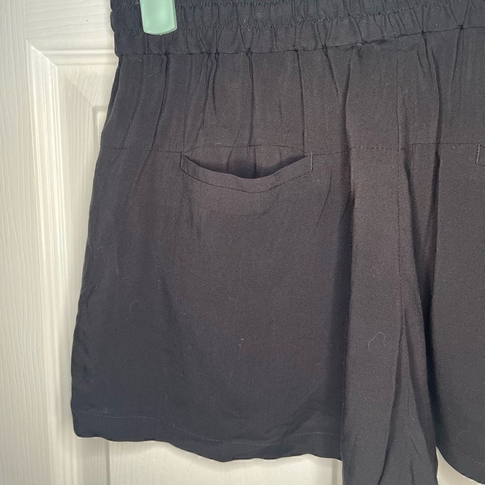 French Connection Pocket Drawstring Mini Shorts Black 0 - Picture 6 of 8